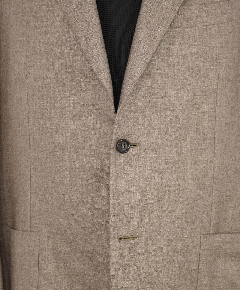 $2,395 CANALI - "KEI" CASHMERE / SILK Neutral Brown Coat / Blazer - 44R