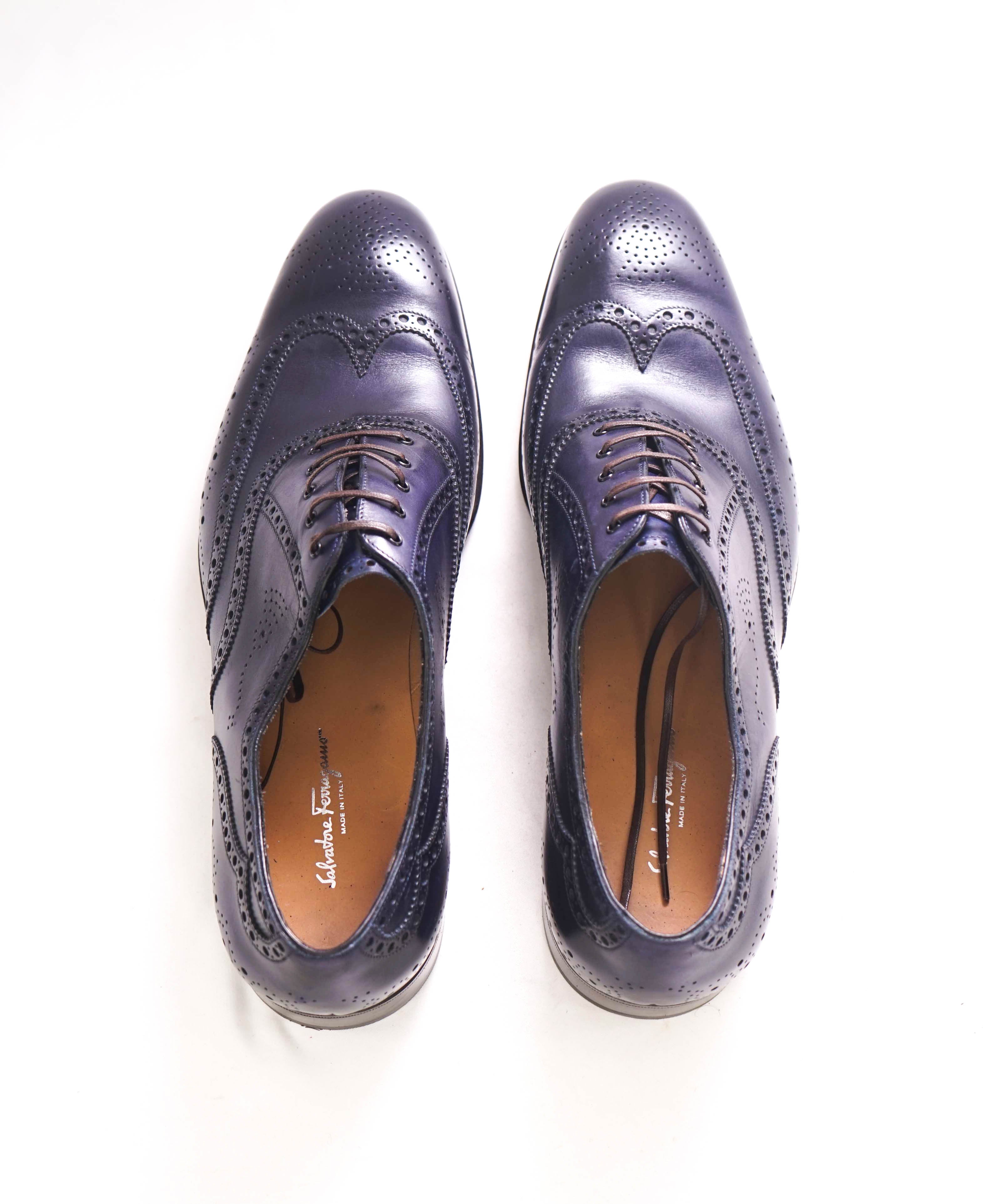 $1,595 SALVATORE FERRAGAMO - "TRAMEZZA" SPECIAL EDITION Royal Blue Oxford - 11 US