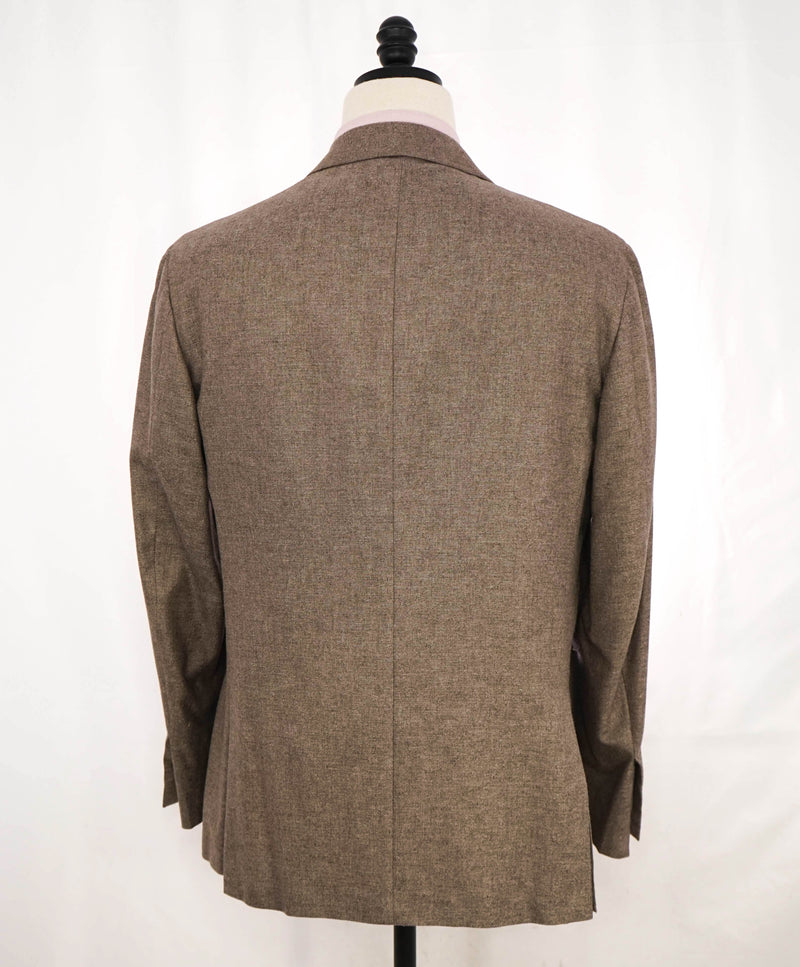 $2,395 CANALI - "KEI" CASHMERE / SILK Neutral Brown Coat / Blazer - 44R