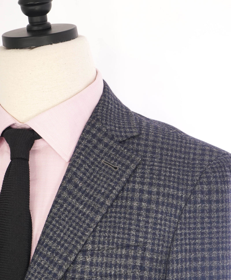 $1,895 CANALI - "KEI" Gray Blue Glen Plaid Check Unlined Summer Wool Blazer - 38R