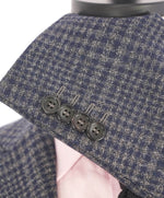 $1,895 CANALI - "KEI" Gray Blue Glen Plaid Check Unlined Summer Wool Blazer - 38R