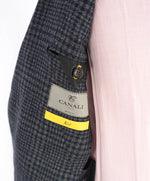 $1,895 CANALI - "KEI" Gray Blue Glen Plaid Check Unlined Summer Wool Blazer - 38R