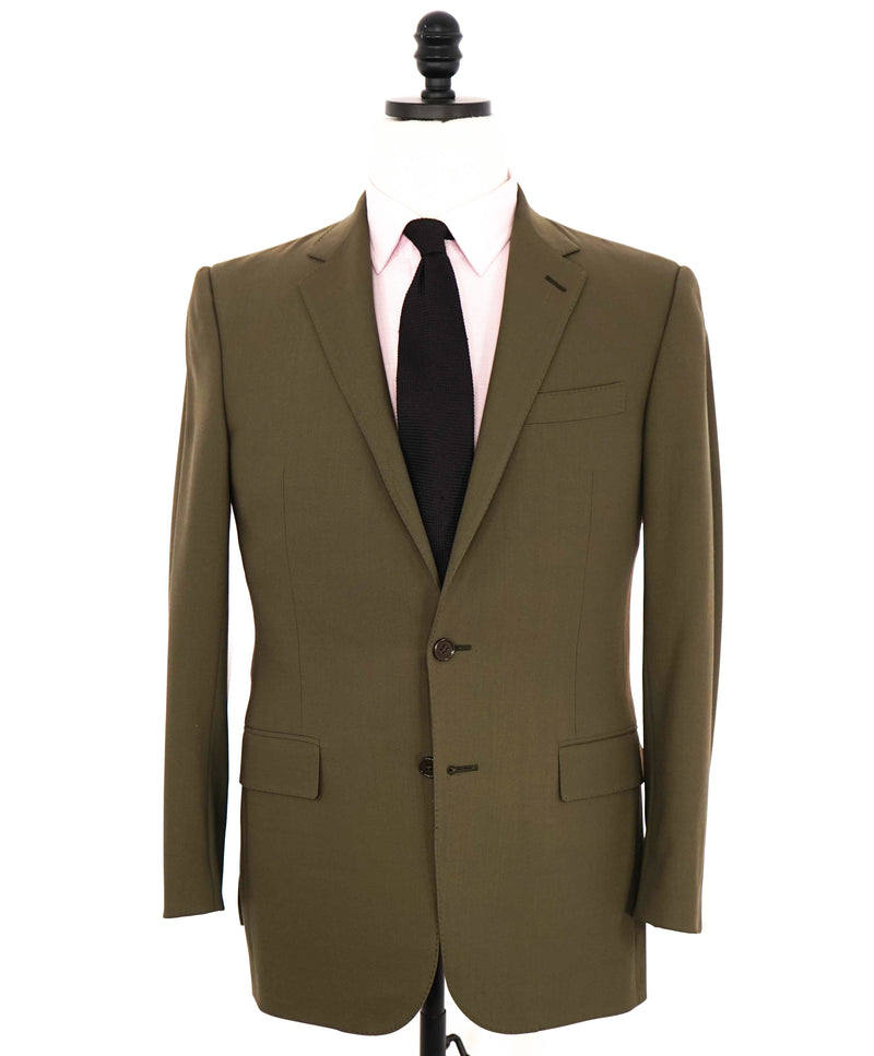 $3,495 RALPH LAUREN PURPLE LABEL - Solid Green *SIDE TAB* Suit - 38R