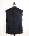 $1,895 CANALI - "KEI" Navy Blue Houndstooth Unlined Thick Wool Blazer - 38R