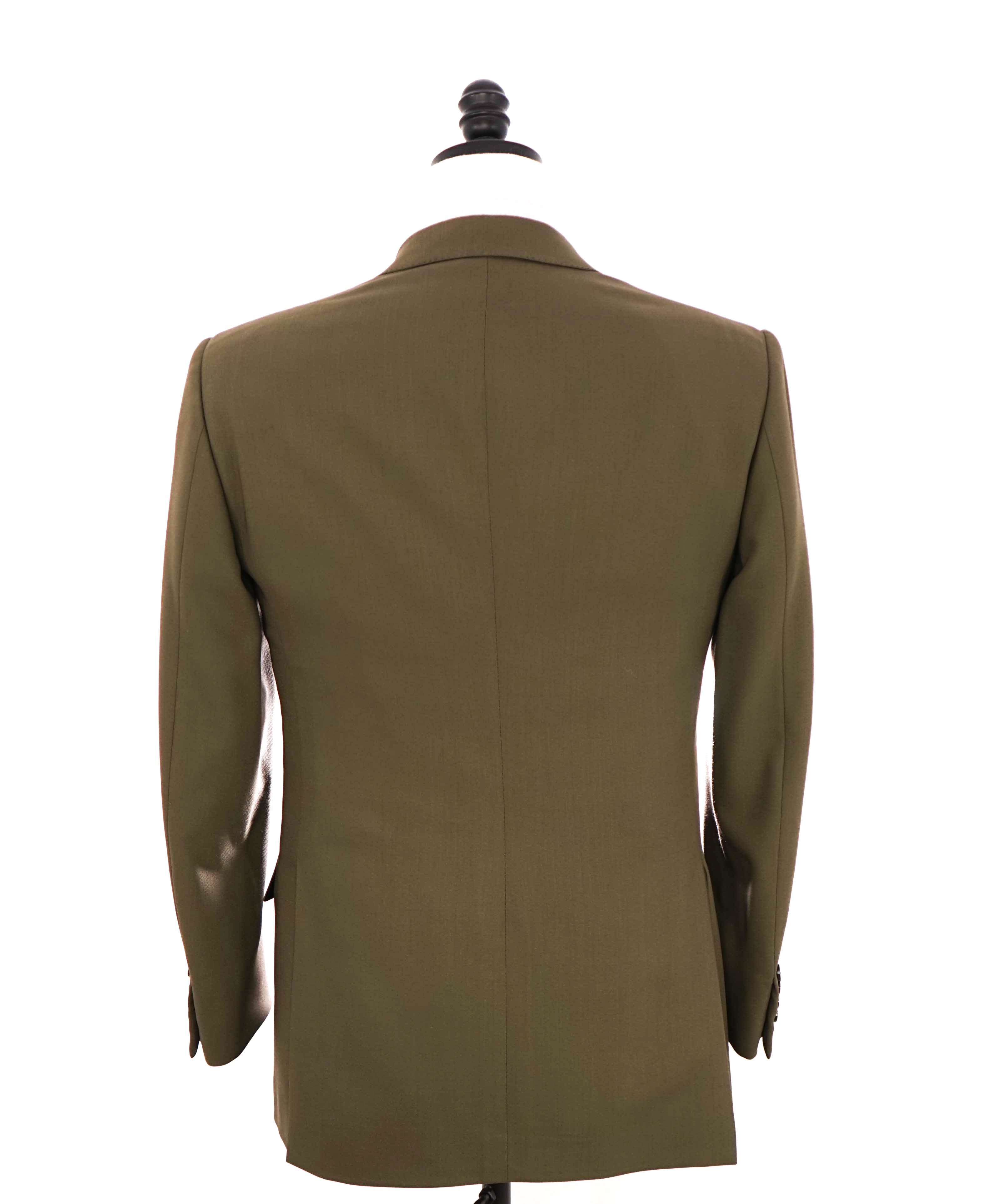 $3,495 RALPH LAUREN PURPLE LABEL - Solid Green *SIDE TAB* Suit - 38R