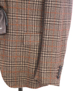 $4,650 ERMENEGILDO ZEGNA- "CASHMERE /SILK" Brown Check Blazer- 42R