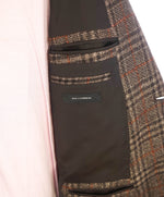 $4,650 ERMENEGILDO ZEGNA- "CASHMERE /SILK" Brown Check Blazer- 42R