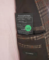 $4,650 ERMENEGILDO ZEGNA- "CASHMERE /SILK" Brown Check Blazer- 42R