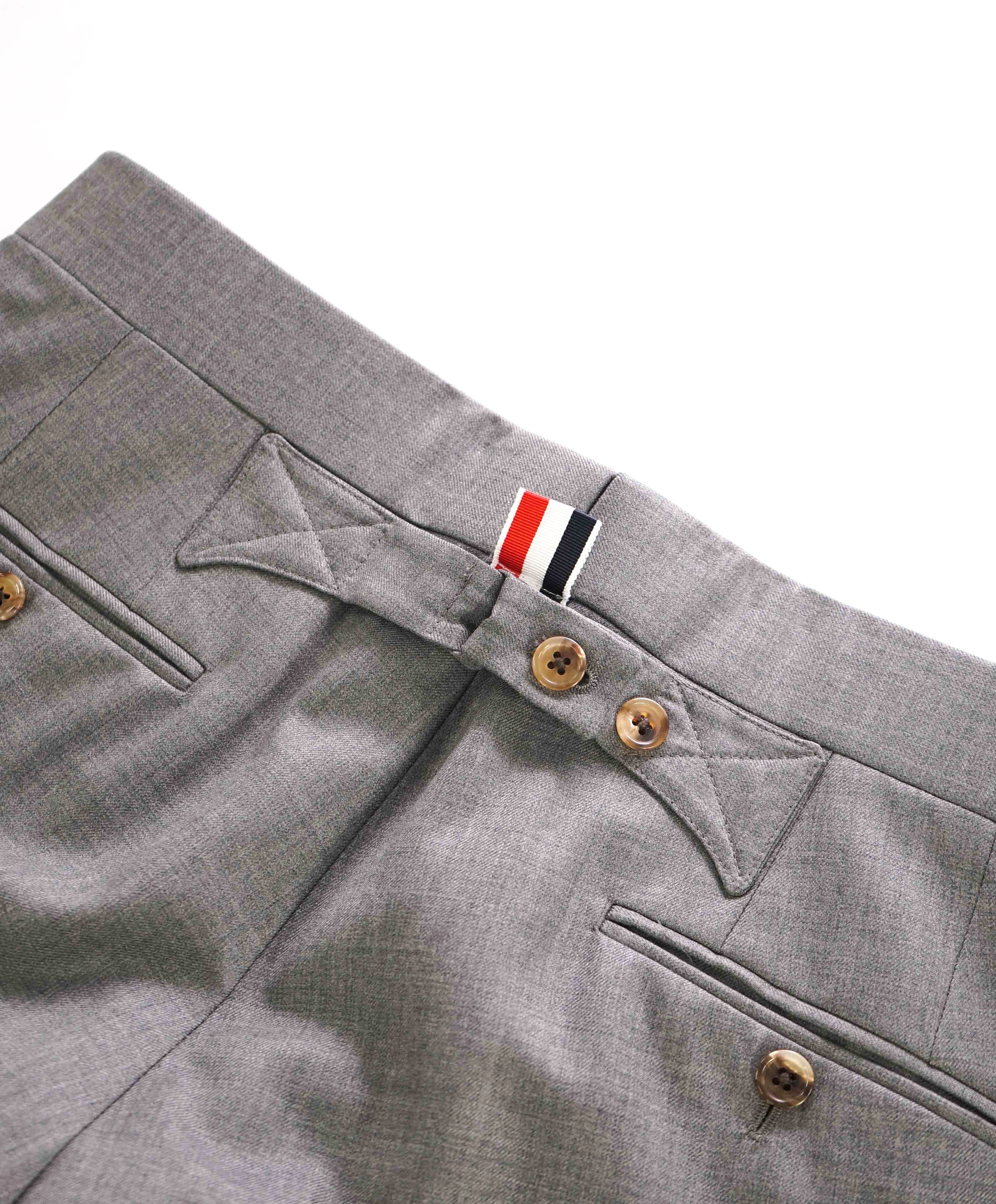 $1,003 THOM BROWNE - Medium Gray 120's Twill BACKSTRAP TROUSER-(SZ 1) 30W