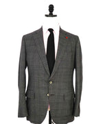 $3,795 ISAIA - Gray Windowpane Base "Dustin" Semi Lined Skinny Fit Suit - 40R 8Drop