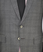 $3,795 ISAIA - Gray Windowpane Base "Dustin" Semi Lined Skinny Fit Suit - 40R 8Drop