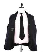 $1,995 EMPORIO ARMANI -Super 130's  “G LINE” Black 2-Btn Solid Suit - 46R