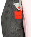 $3,795 ISAIA - Gray Windowpane Base "Dustin" Semi Lined Skinny Fit Suit - 40R 8Drop