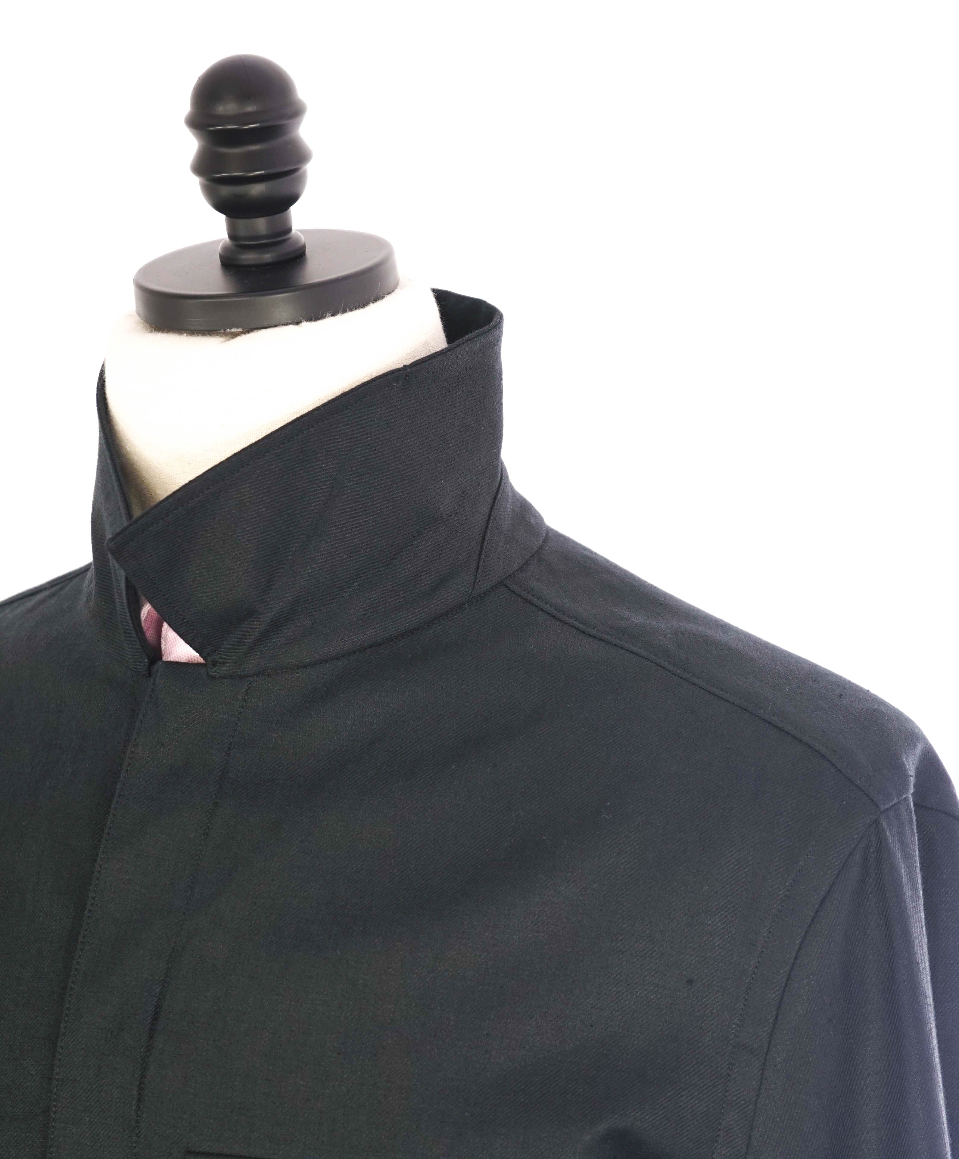 $1,690 ZEGNA (ERMENEGILDO) - OASI Linen BLACK/GRAY Over Shirt Chore Jacket - L