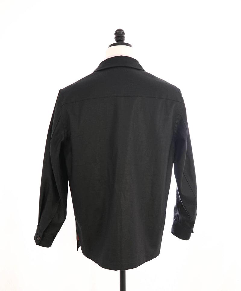 $1,690 ZEGNA (ERMENEGILDO) - OASI Linen BLACK/GRAY Over Shirt Chore Jacket - L