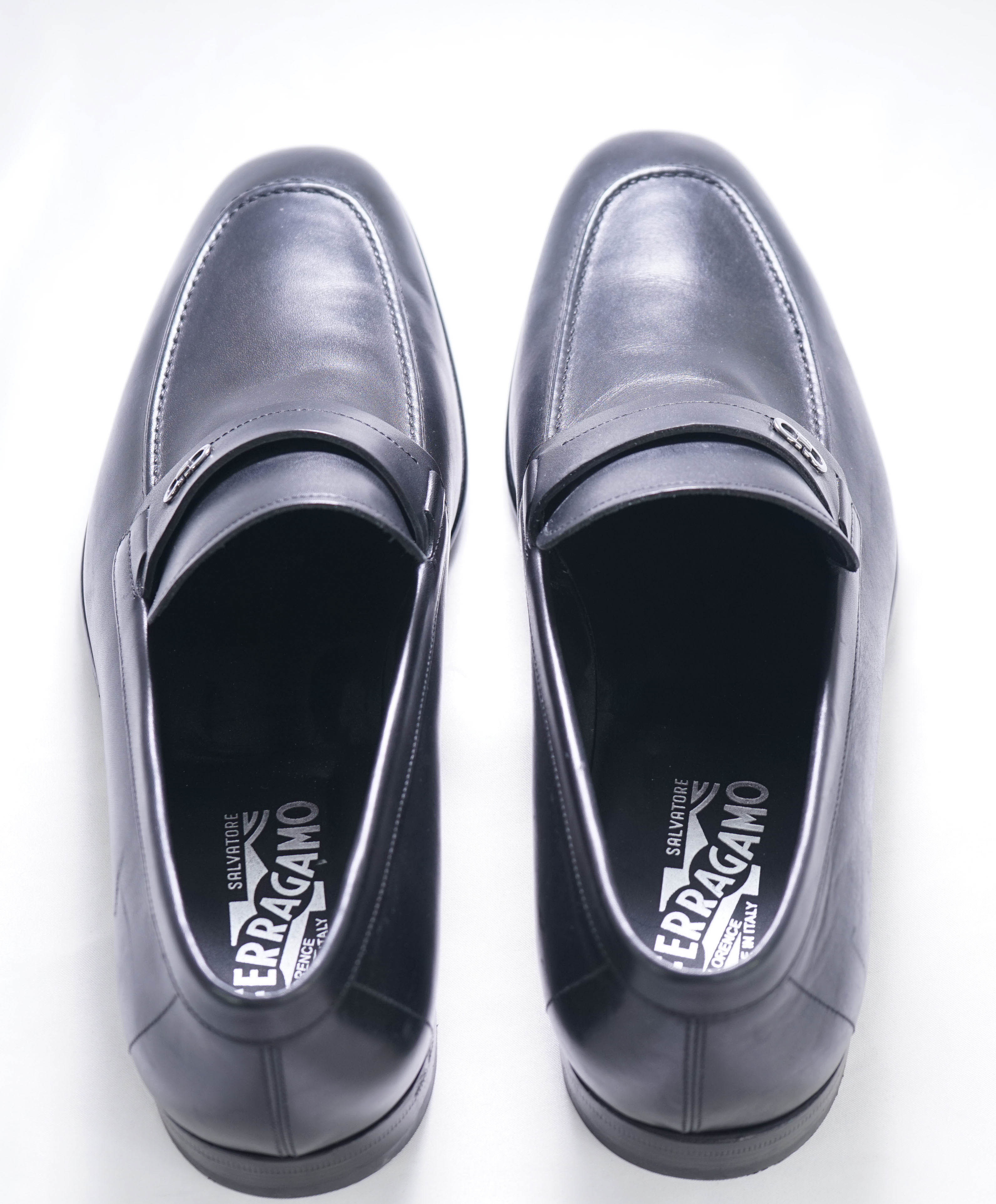 SALVATORE FERRAGAMO - “PAROS" Black Gancini Loafer- 12E