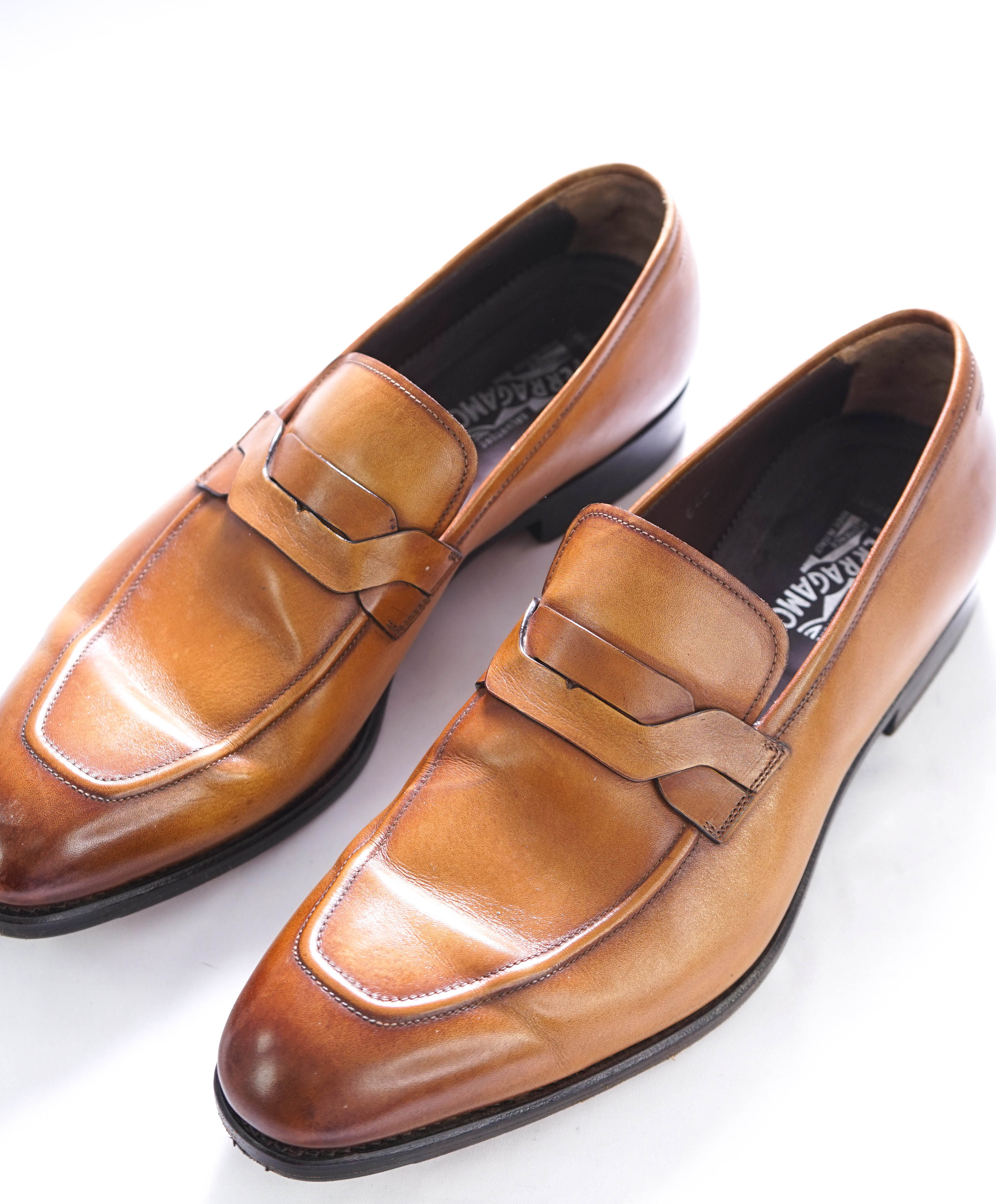 $1,250 SALVATORE FERRAGAMO - "TRAMEZZA" Braided Leatehr Loafer - 10 EE US