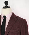 BRANDO - By Luigi Bianchi Patch Pocket Burgundy Flannel MOP Blazer - 38R