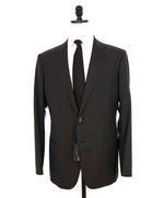 $3,795 GIORGIO ARMANI - "SOHO" Dark Gray Classic Canvassed SILK Suit - 46R