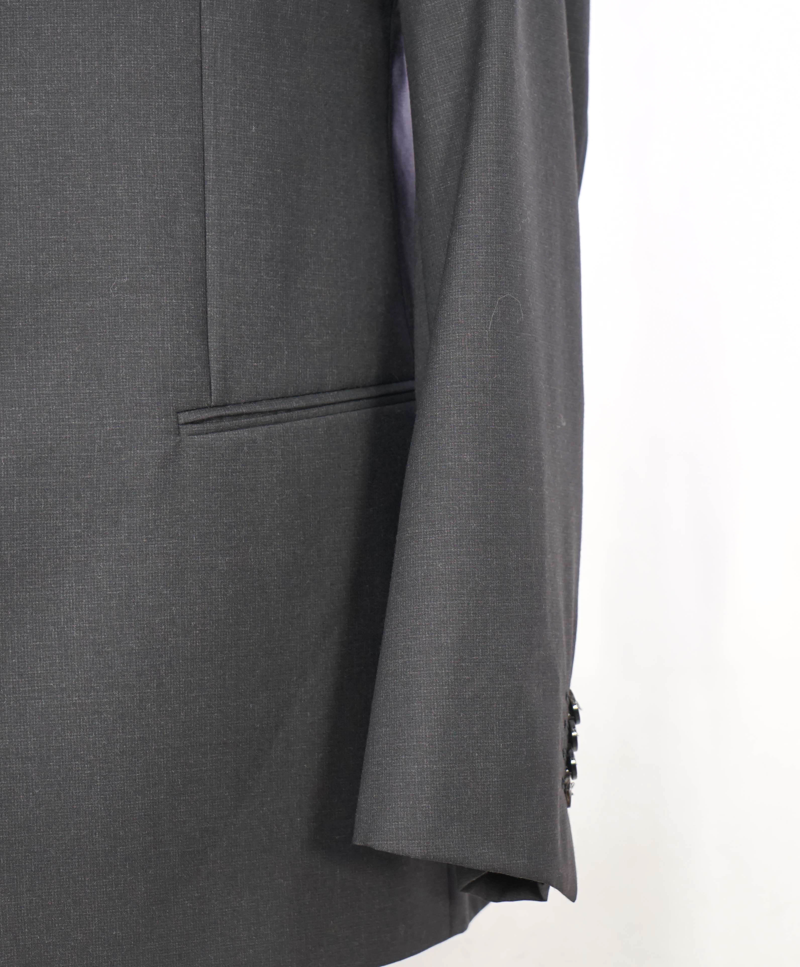 $3,795 GIORGIO ARMANI - "SOHO" Dark Gray Classic Canvassed SILK Suit - 46R