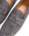 $850 SALVATORE FERRAGAMO - Gray/Brown Braided Woven Gancini Loafer - 8.5 E US