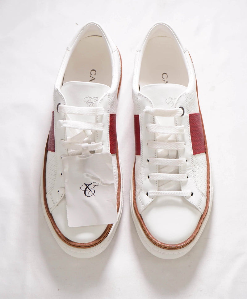 CANALI -  Hand Stitched Red/White PREMIUM Leather Sneakers - 10 US (43EU)