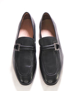 $850 SALVATORE FERRAGAMO - Black Braided Gancini Sleek Loafer - 9.5 EEE US