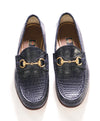 $3,990 GUCCI - 1955 JORDAAN Horse-bit Loafers Navy CROCODILE SKIN - 6.5US (6 G)