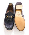 $3,990 GUCCI - 1955 JORDAAN Horse-bit Loafers Navy CROCODILE SKIN - 6.5US (6 G)