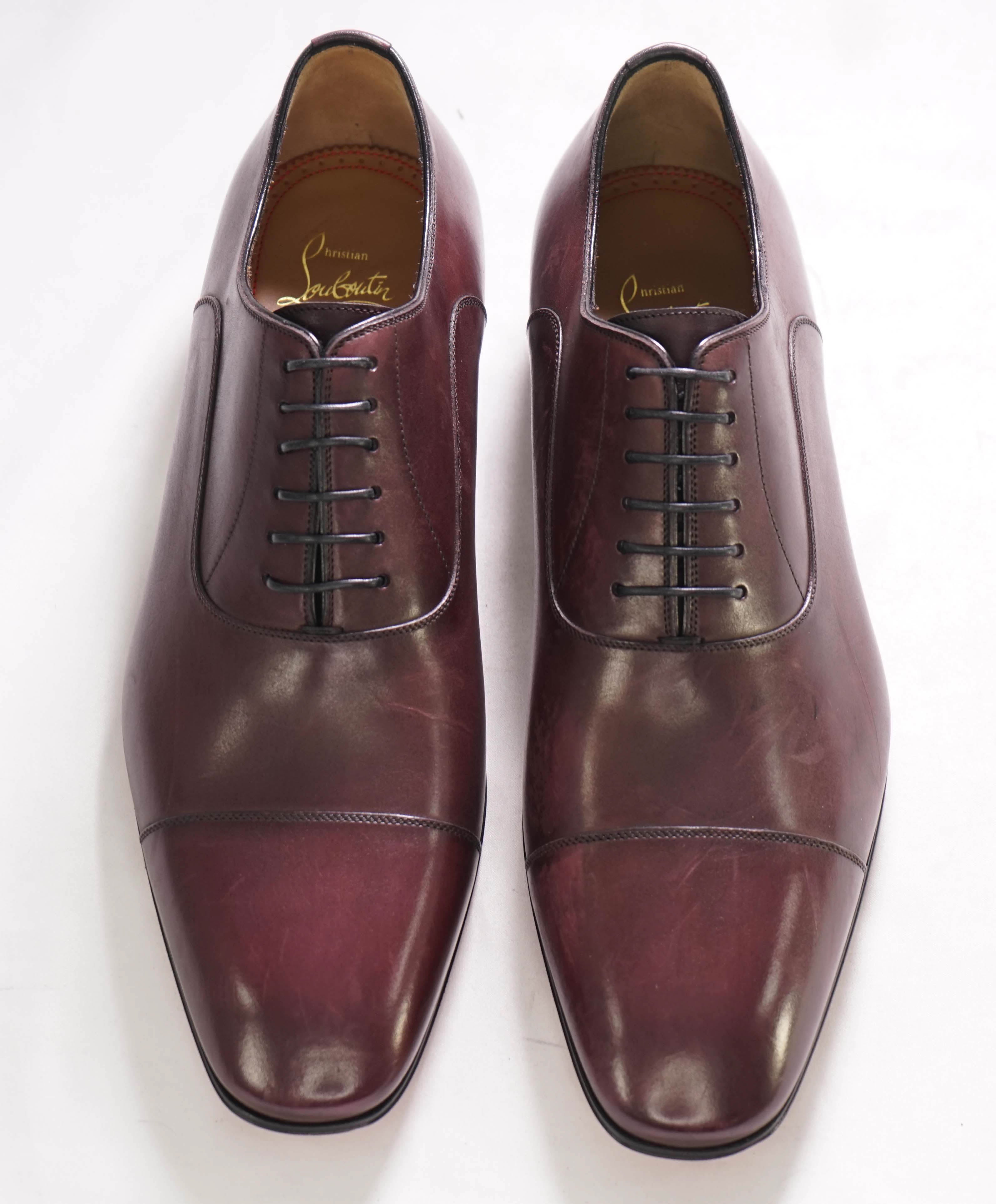 $1,050 CHRISTIAN LOUBOUTIN - *GREGGO* Plum Brown Oxfords - 9 US (42 EU)