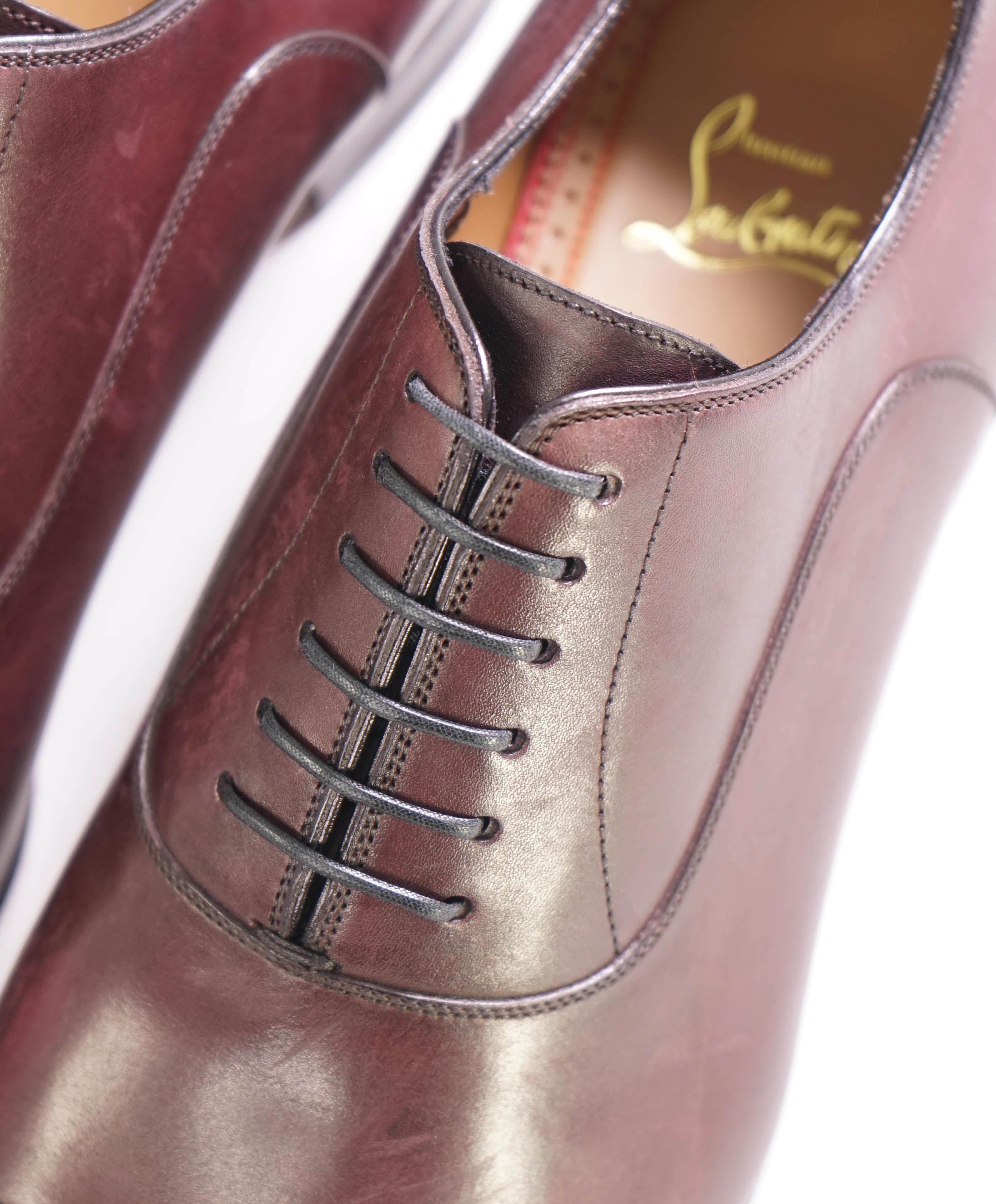 $1,050 CHRISTIAN LOUBOUTIN - *GREGGO* Plum Brown Oxfords - 9 US (42 EU)