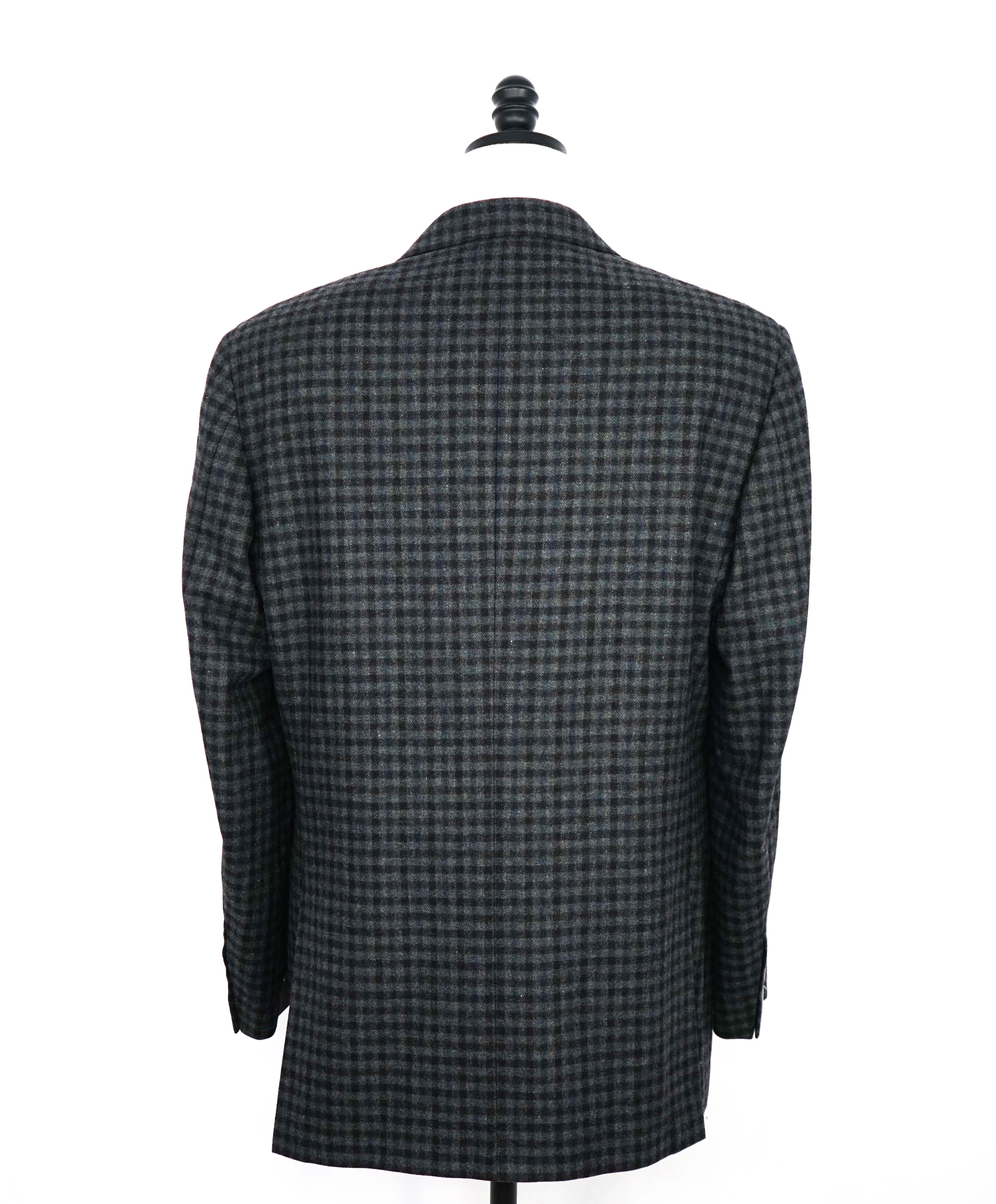 $2,395 CANALI - CASHMERE/Wool Green Gray Check Blazer - 46R