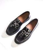 $930 SALVATORE FERRAGAMO - *BLEEKER* Black Leather Lug Sole Loafer - 7.5 D US