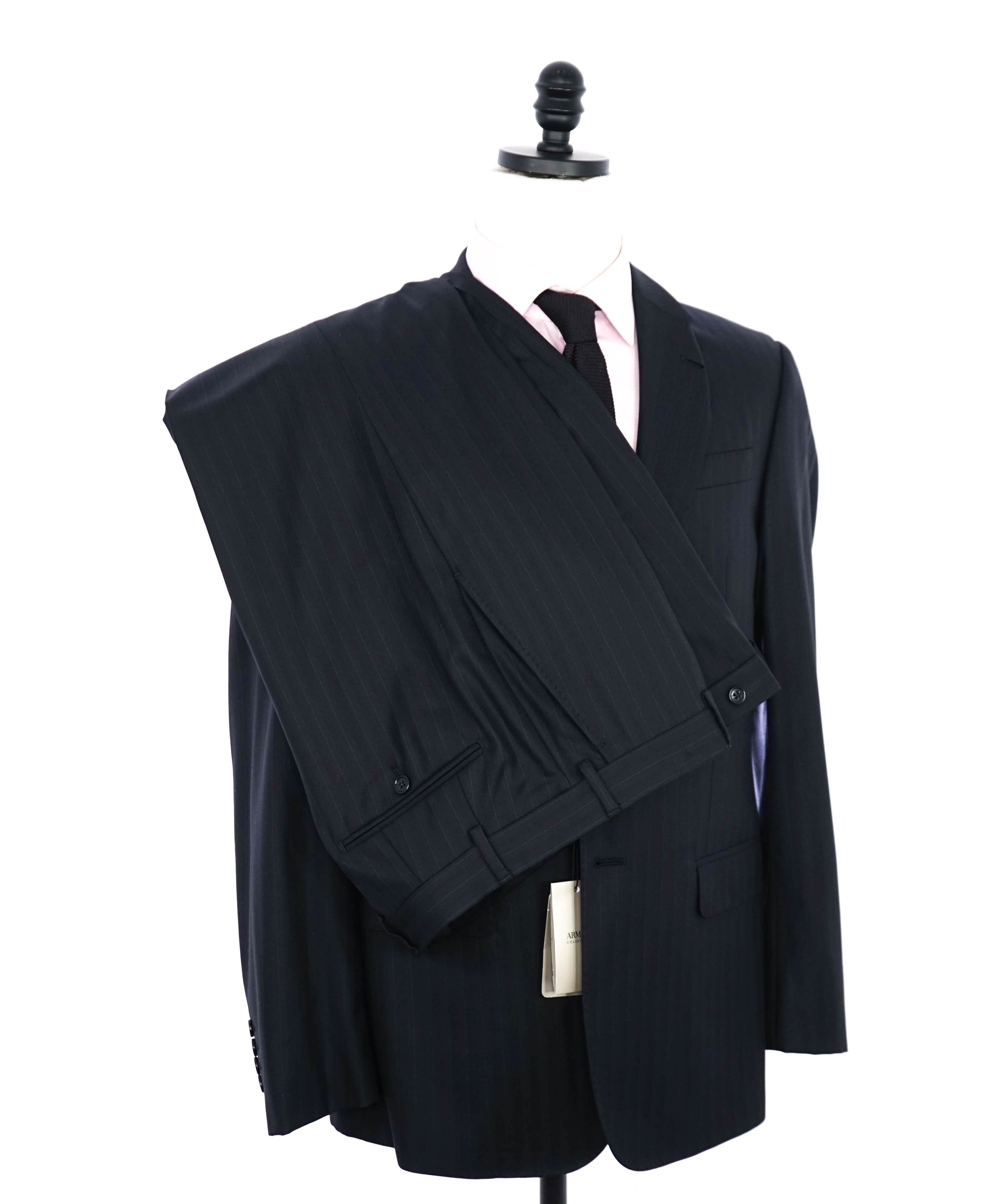 $1,895 ARMANI COLLEZIONI - Blue Striped *G LINE* Notch Lapel Suit - 38R