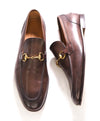 $920 GUCCI - "JORDAAN" Brown/Gold ICONIC Horsebit Leather Loafers - 9.5 US (9G)