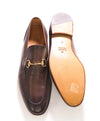 $920 GUCCI - "JORDAAN" Brown/Gold ICONIC Horsebit Leather Loafers - 9.5 US (9G)