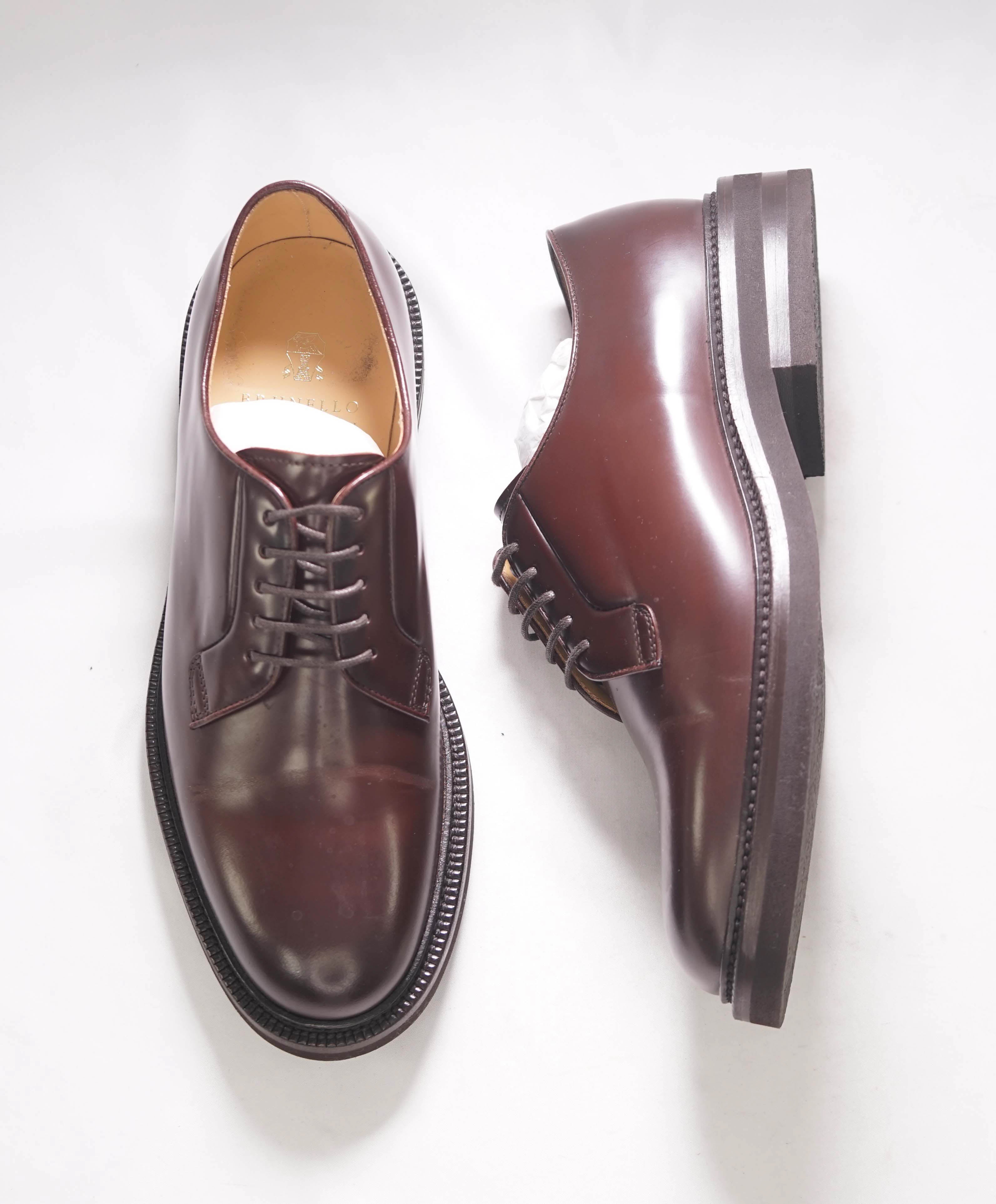 $1,195 BRUNELLO CUCINELLI - Brown Leather Derby Lace-Up Shoes - 9 US (42EU)