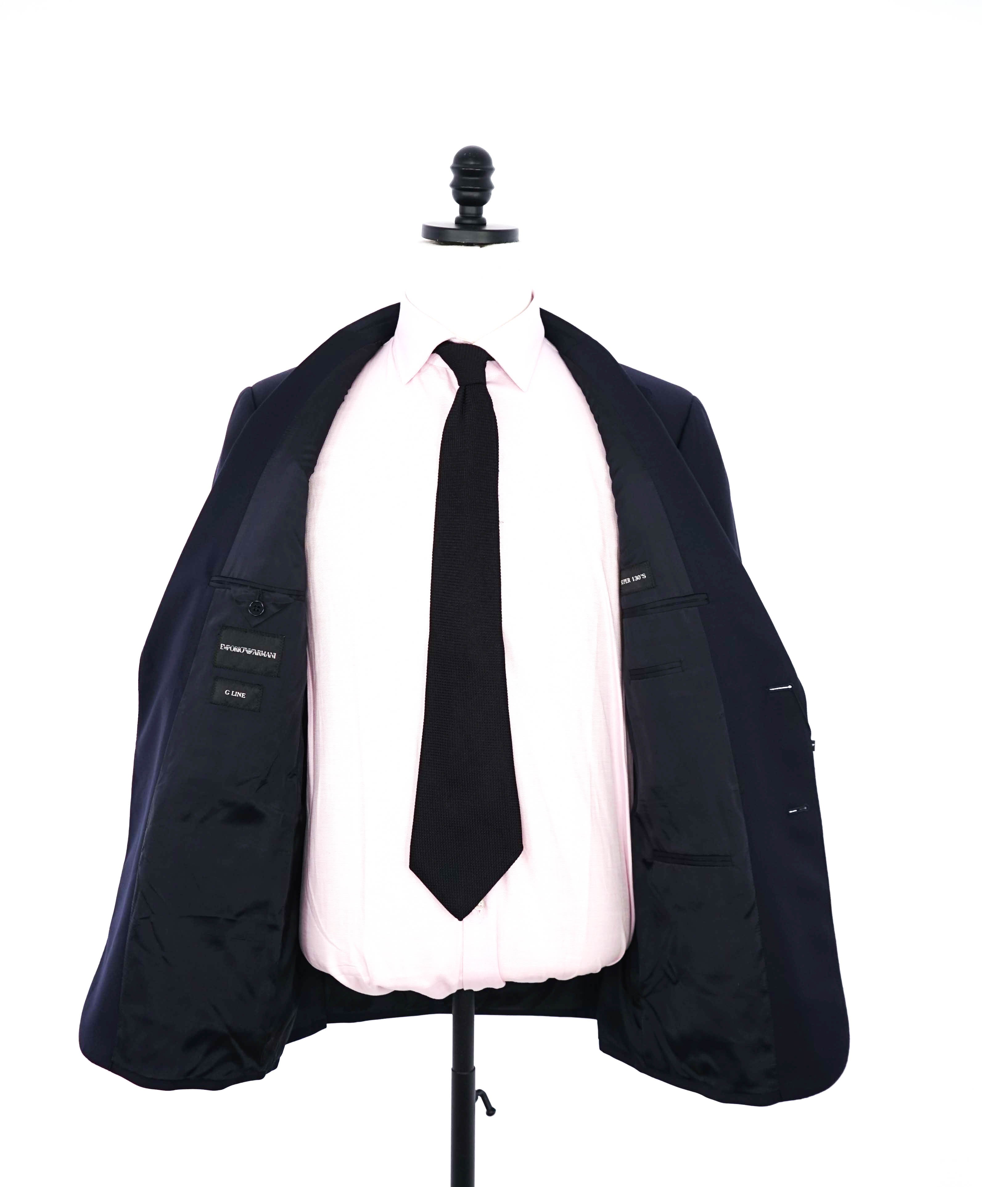 $1,995 EMPORIO ARMANI -Super 130's  “G LINE” Navy Suit - 40R 36W