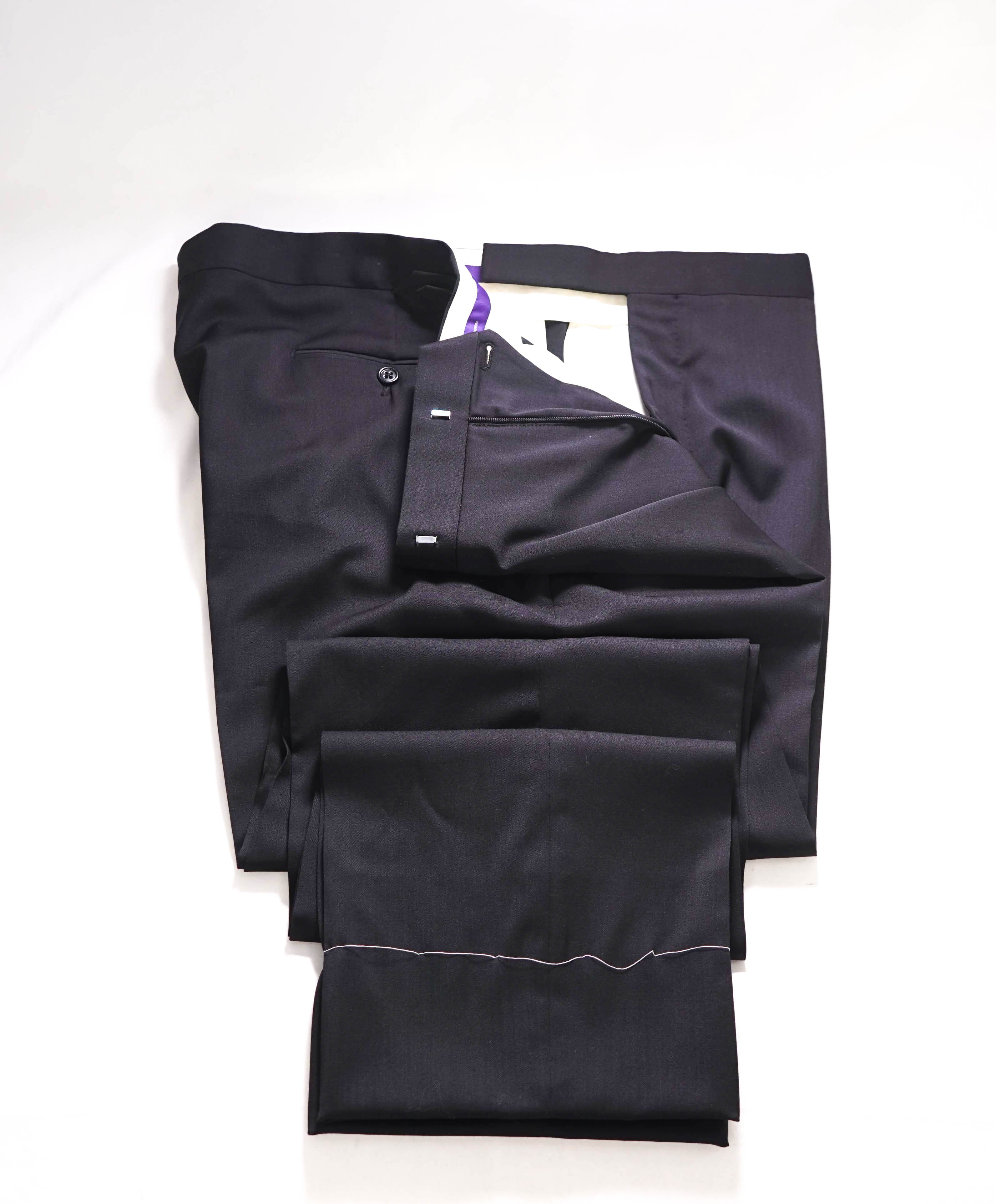 RALPH LAUREN PURPLE LABEL - *SIDE TABS* Flat Front TUXEDO Dress Pants - 45W