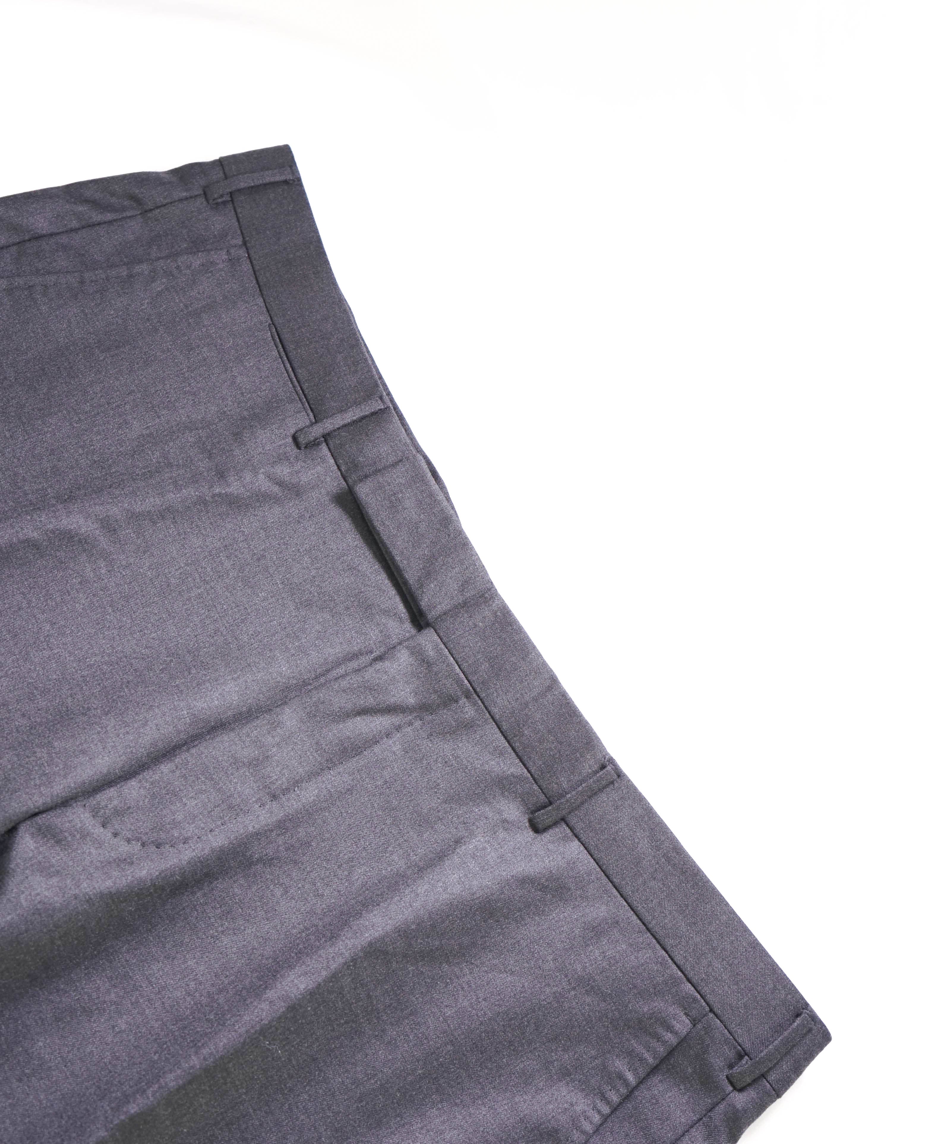 $795 ERMENEGILDO ZEGNA -"TROFEO" Gray Solid Wool Pants - 40W