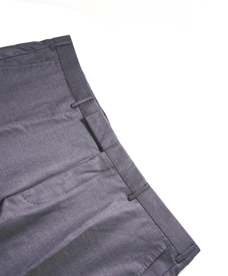 $795 ERMENEGILDO ZEGNA -"TROFEO" Gray Solid Wool Pants - 40W