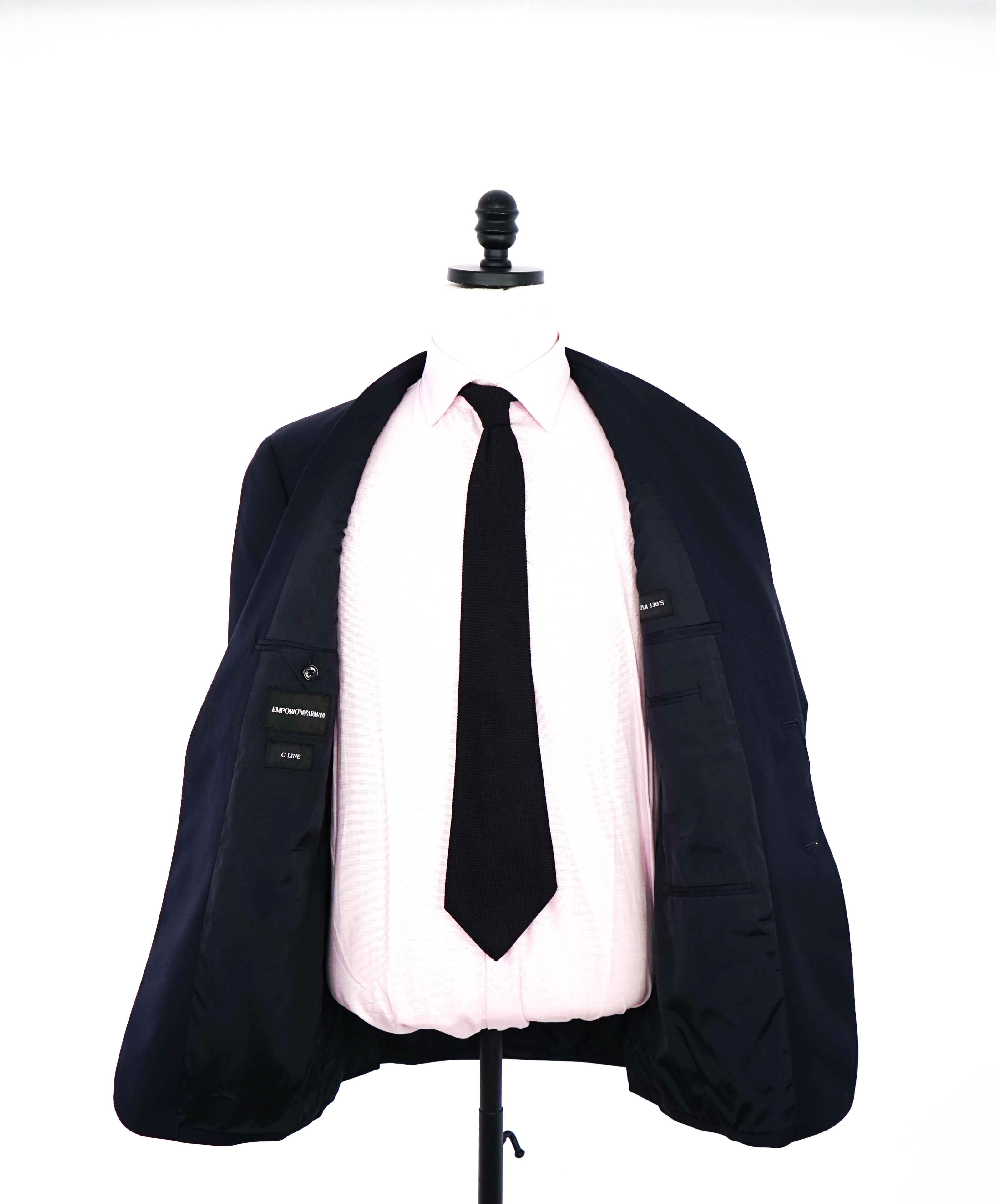 $1,995 EMPORIO ARMANI -Super 130's  “G LINE” Navy Suit - 40R