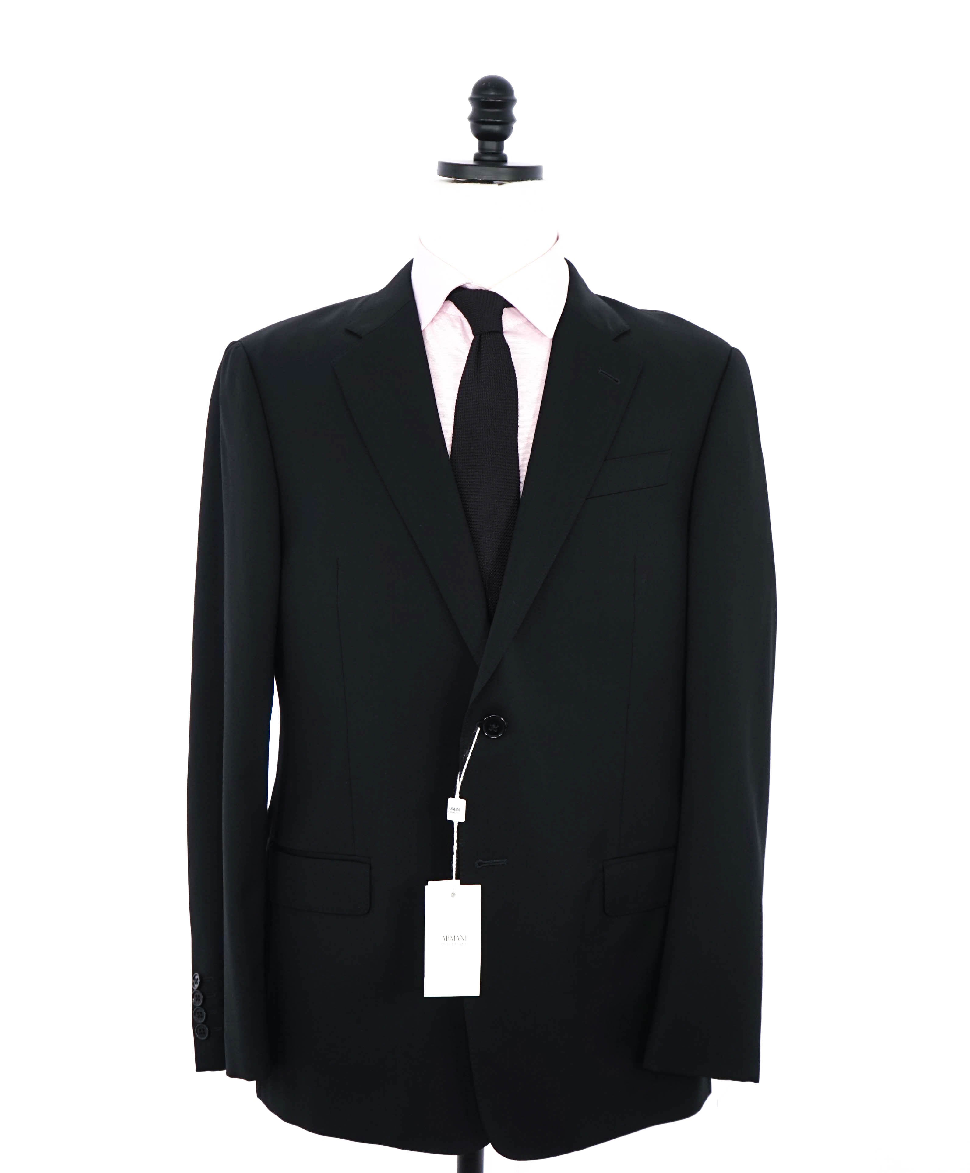 $1,995 ARMANI COLLEZIONI - "G Line" Black "Natural Stretch" Suit - 42R 37W