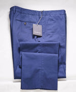 ERMENEGILDO ZEGNA - Mid Blue Cotton/Elastane Chino Flat Front Pants - 38W