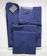 ERMENEGILDO ZEGNA - Mid Blue Cotton/Elastane Chino Flat Front Pants - 38W