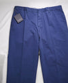 ERMENEGILDO ZEGNA - Mid Blue Cotton/Elastane Chino Flat Front Pants - 38W