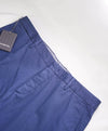 ERMENEGILDO ZEGNA - Mid Blue Cotton/Elastane Chino Flat Front Pants - 38W