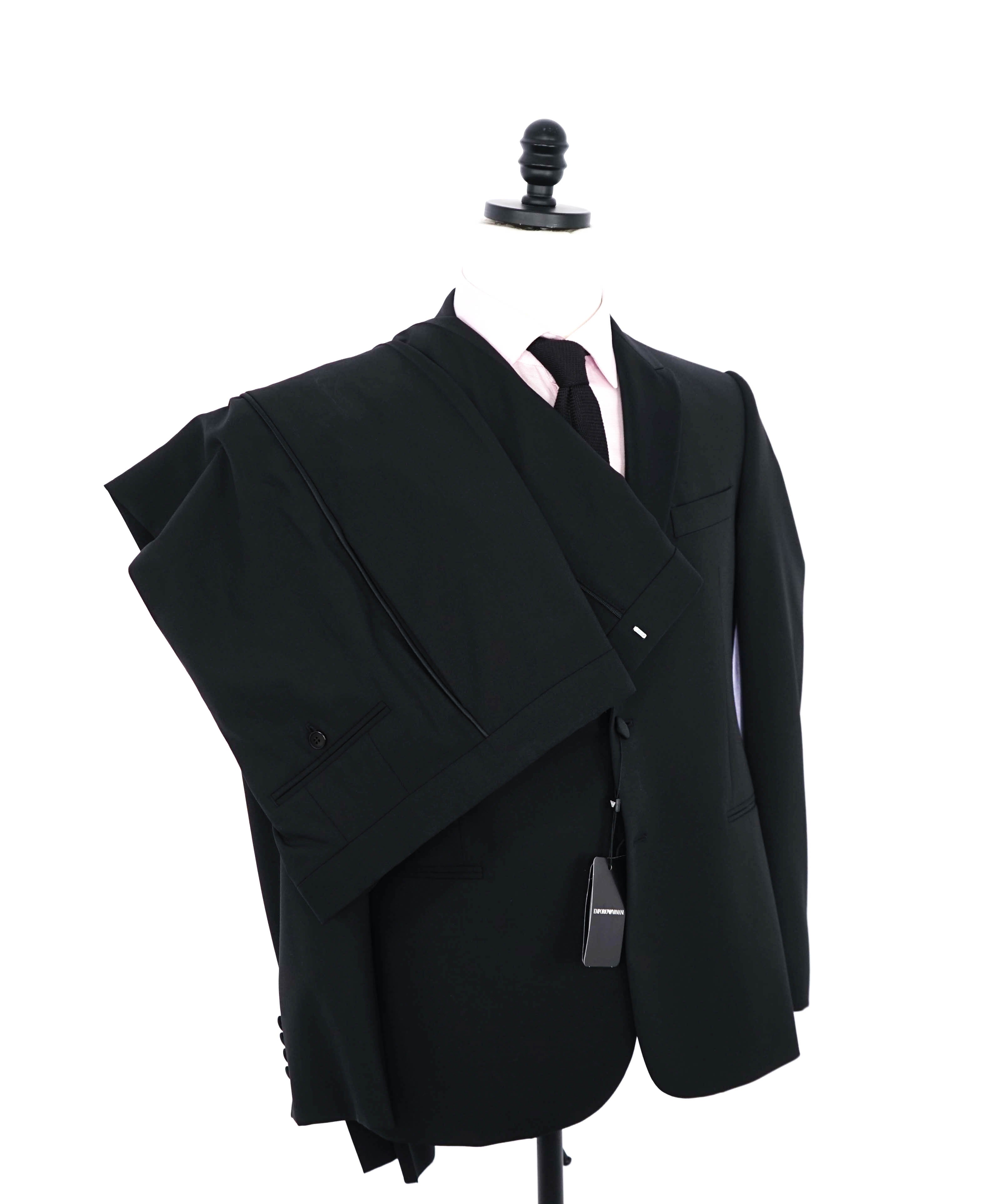 $1,995 EMPORIO ARMANI - “M LINE” 1-Btn Peak Lapel Tuxedo Suit - 40S 35W