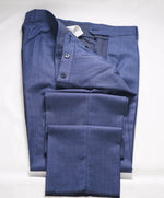 $750 ERMENEGILDO ZEGNA - "TROFEO" Blue Silk/Wool/Linen Dress Pants- 35W (52EU)