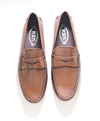 $675 TOD’S - Brown "CITY MOCCASIN" Leather LOGO Vamp Loafer - (8.5 Tod's) 9.5 US